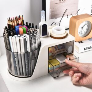 Desk organizer - Make up organizer - Pen tray - Bathroom organizer - Brush holder - Drawer cabinet - Office supplies - Cosmetics organizer - Desk organizer - Desk accessories - Storage box with drawers - Bathroom accessories - White - 1 piece