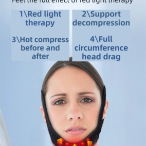 Breathable V-Line Chin Strap with 15 high-intensity Red-Light LEDs for Facial Firming & Skin Rejuvenation